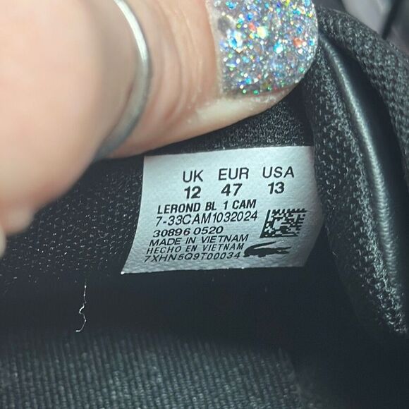 Lacoste Alligator Lerond Black White Leather Sneakers Shoes Men’s Size 13 - Picture 10 of 11